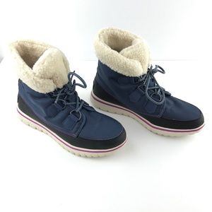 SOREL Women's Light Lace Up Ankle Boots Blue